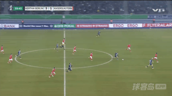 60'舒勒破门! 柏林赫塔 4- 1凯泽斯劳滕