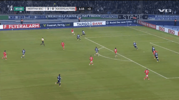 47'里特尔破门! 柏林赫塔 3- 1凯泽斯劳滕