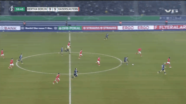 60'舒勒破门! 柏林赫塔 4- 1凯泽斯劳滕