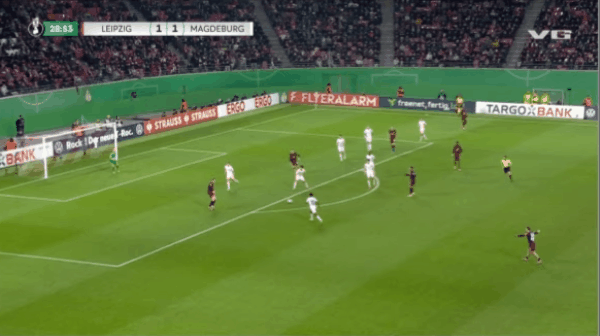 29'鲍姆加特纳破门! 莱比锡 2- 1马格德堡