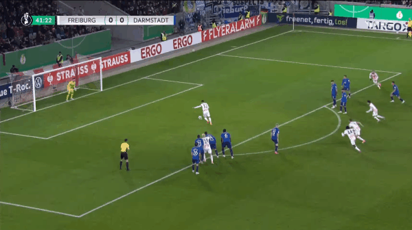 42'格里弗点球破门! 弗赖堡 1- 0达姆施塔特