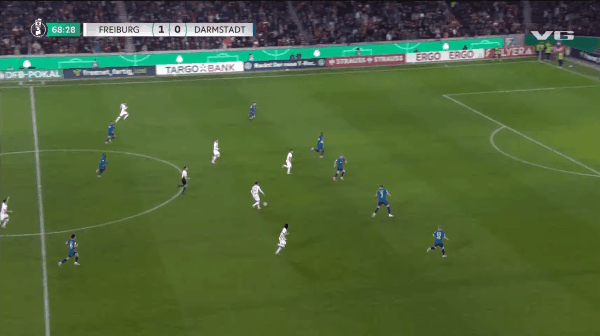 69'赫勒破门! 弗赖堡 2- 0达姆施塔特