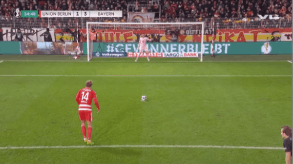 55'奎菲尔德点球破门! 柏林联合 2- 3拜仁