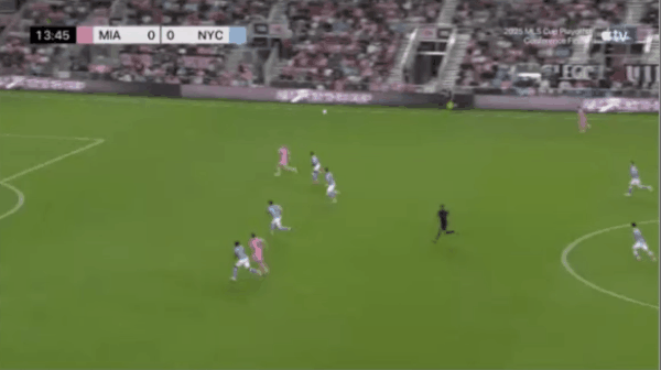14'阿连德破门! 迈阿密国际 1- 0纽约城