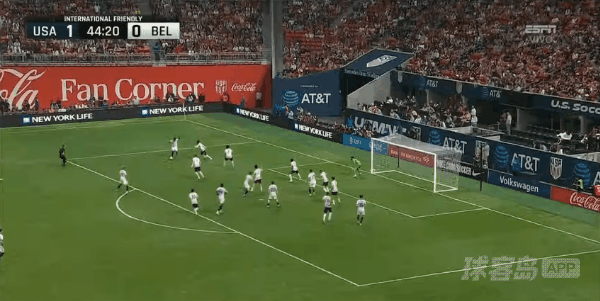 45'德巴斯特破门! 美国 1- 1比利时
