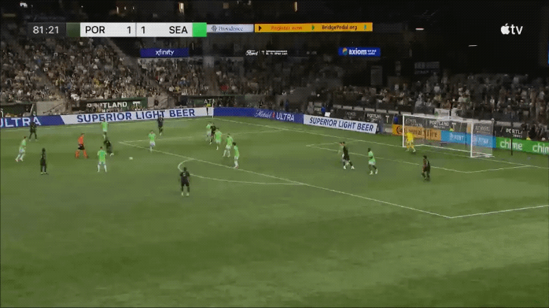 82'拜尔破门! 波特兰伐木者 2- 1西雅图海湾人