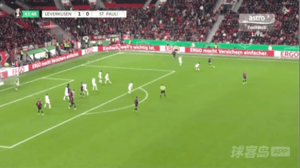 63'希克破门! 勒沃库森 2- 0圣保利