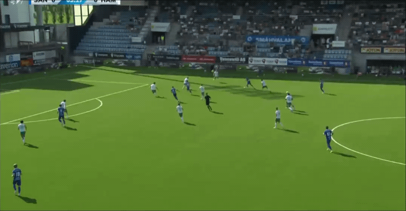 4'伯恩森破门! 桑德菲杰 1- 0汉坎