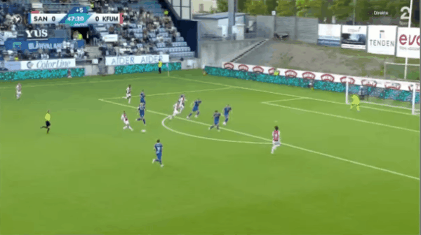 48'霍斯破门! 桑德菲杰 0- 1KFUM奥斯陆