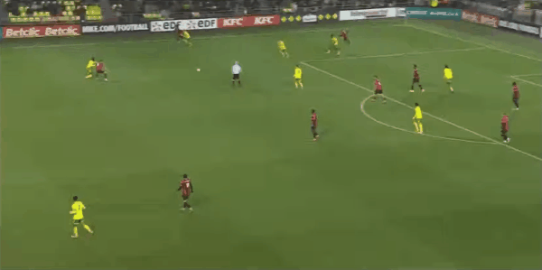 52'吉拉西破门! 南特 1- 1尼斯