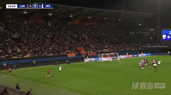 55'卡迪欧破门! 洛里昂 1- 0巴黎FC