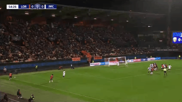 55'卡迪欧破门! 洛里昂 1- 0巴黎FC
