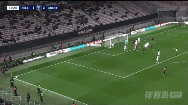 89'A.门迪破门! 尼斯 2- 2蒙彼利埃