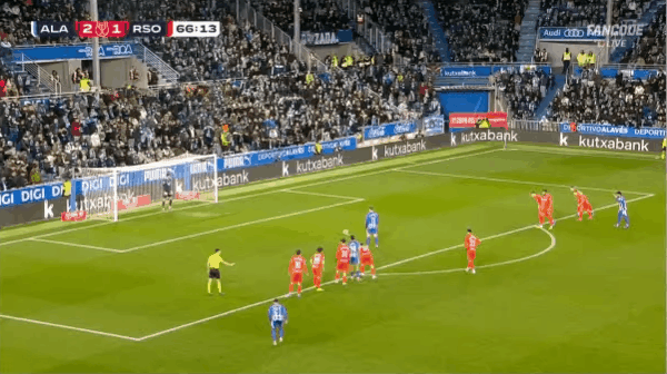 67'马丁内斯点球未进! 阿拉维斯 2- 1皇家社会