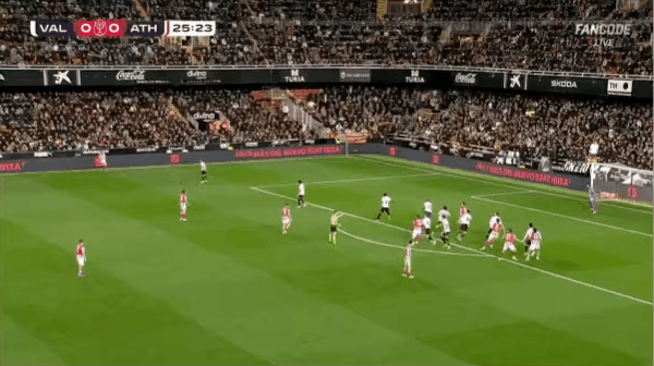 26'萨迪克乌龙破门! 瓦伦西亚 0- 1毕尔巴鄂竞技