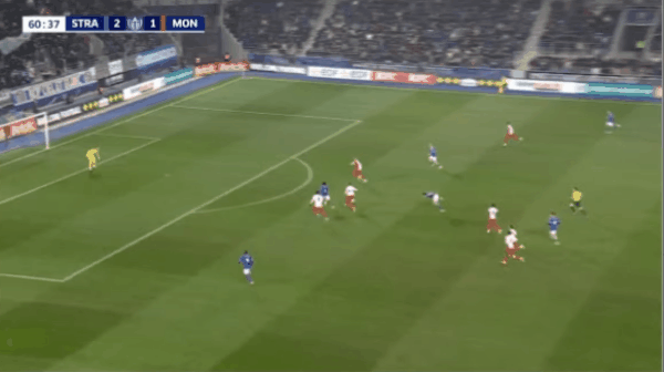 61'恩西索破门! 斯特拉斯堡 3- 1摩纳哥