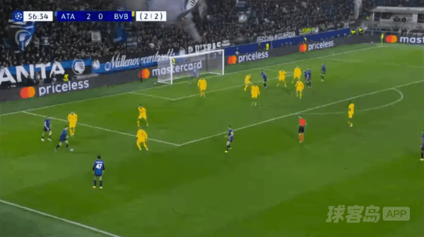 57'帕萨利奇破门! 亚特兰大 3- 0多特蒙德