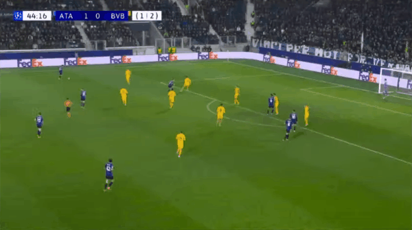 45'扎帕科斯塔破门! 亚特兰大 2- 0多特蒙德