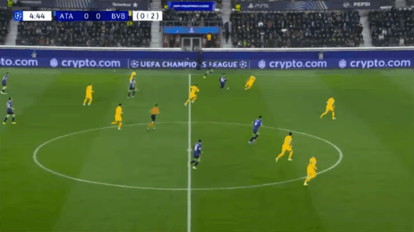 5'斯卡马卡破门! 亚特兰大 1- 0多特蒙德