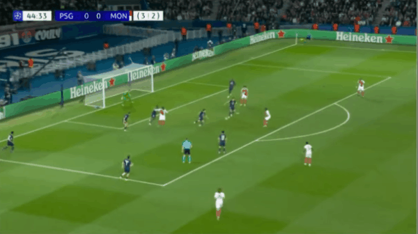 45'阿克利乌什破门! 巴黎圣日耳曼 0- 1摩纳哥