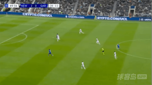 50'杜兰破门! 纽卡斯尔 2- 1卡拉巴克