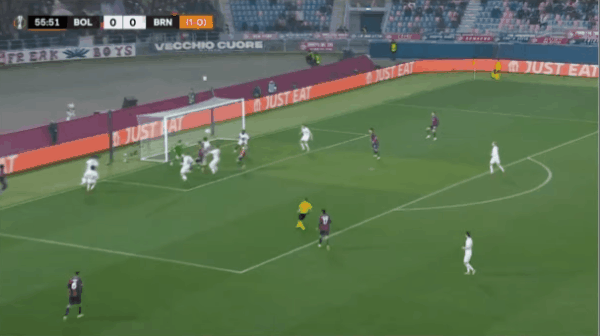 56'马里奥破门! 博洛尼亚 1- 0布兰