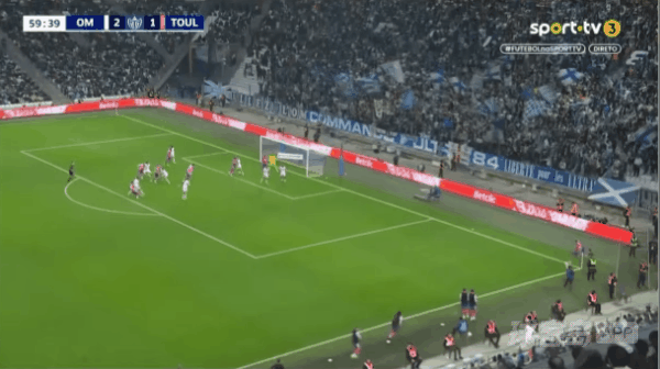 60'克雷斯韦尔破门! 马赛 2- 2图卢兹