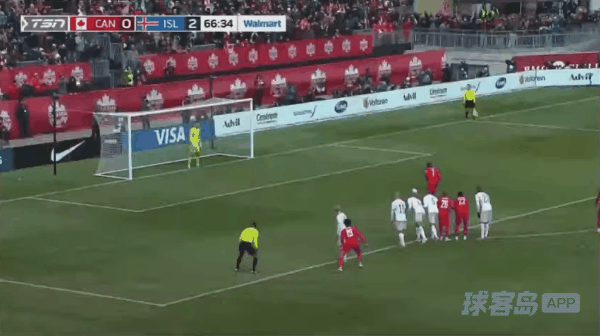67'J.戴维点球破门! 加拿大 1- 2冰岛