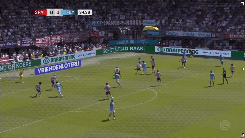 35'瓦伦特破门! 鹿特丹斯巴达 0- 1费耶诺德