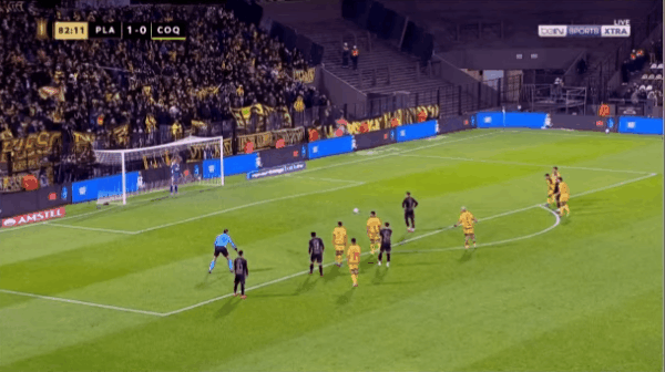 83'梅内罗点球未进! 普拉腾斯 1- 0科金博