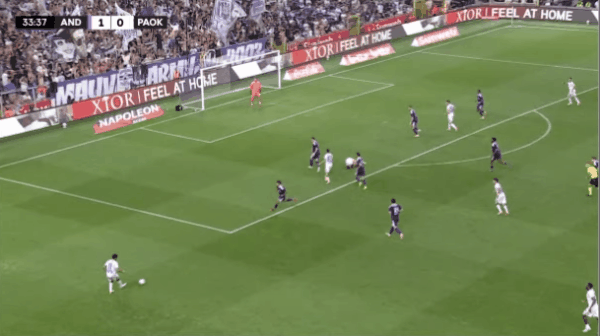 34'日夫科维奇破门! 安德莱赫特 1- 1塞萨洛尼基