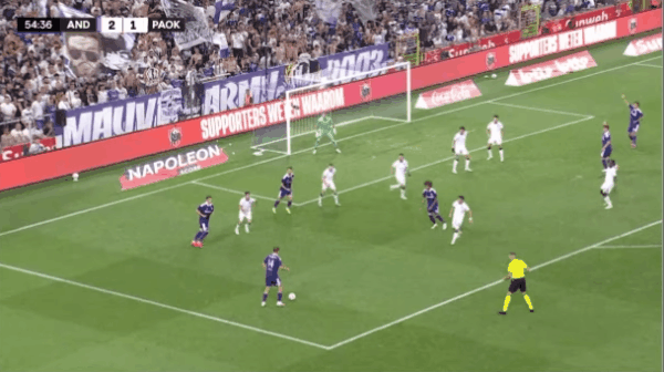 55'西坎破门! 安德莱赫特 3- 1塞萨洛尼基