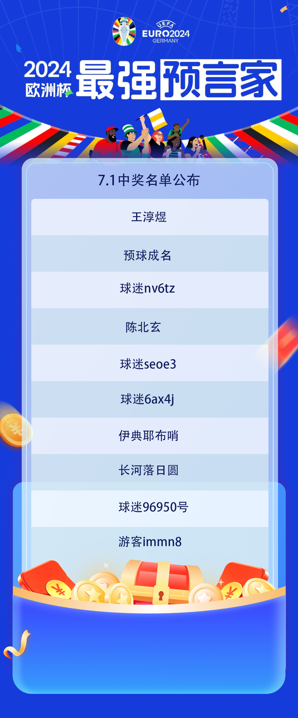 【7.1欧洲杯每日竞猜 瓜分888球币】