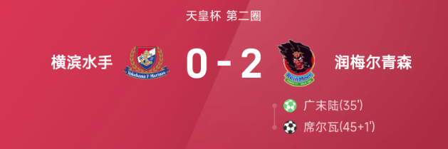 ⚽天皇杯战报：门将广末陆点射，横滨水手0-2不敌青森爆冷出局