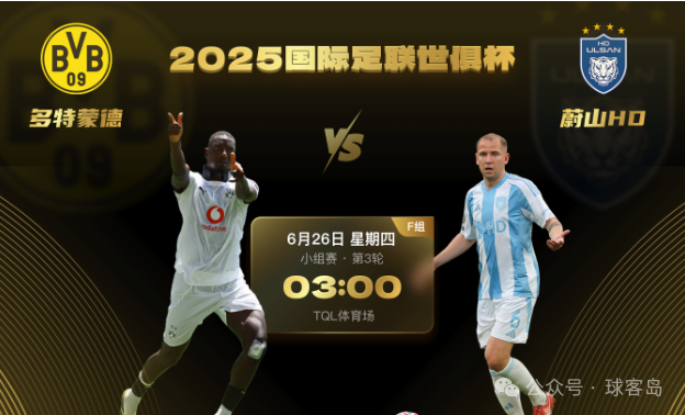 【球客岛专栏】世俱杯：多特蒙德VS蔚山HD、国际米兰VS河床
