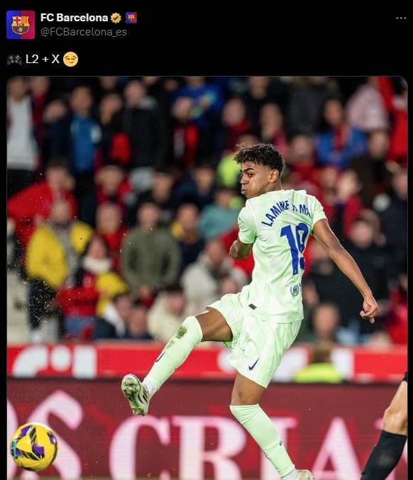 巴萨小将亚马尔外脚背助攻惊艳西甲，FIFA游戏神还原