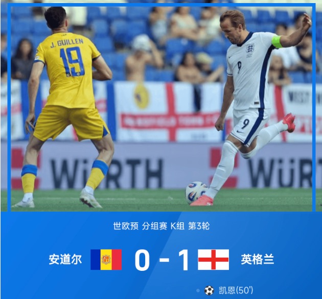💡早报:英格兰1-0小胜安道尔