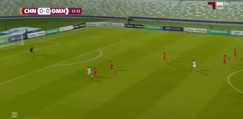U17海湾杯半场国少2比0阿曼刘凯源点射