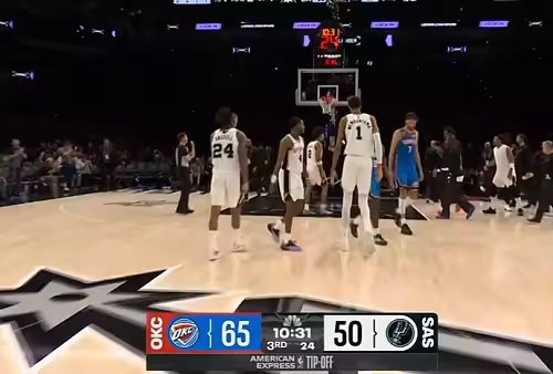 NBA常规赛哈珀连得4分马刺六比零打停雷霆