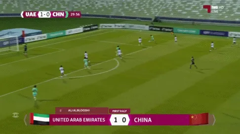 U17海湾杯半场阿尔布鲁希破门国少暂0比1阿联酋